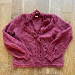 Sezane Angie cardigan in Rosewood, S (but fits like an M).